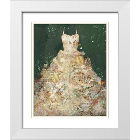 Butterfly Dress III White Modern Wood Framed Art Print with Double Matting by Wiley, Marta