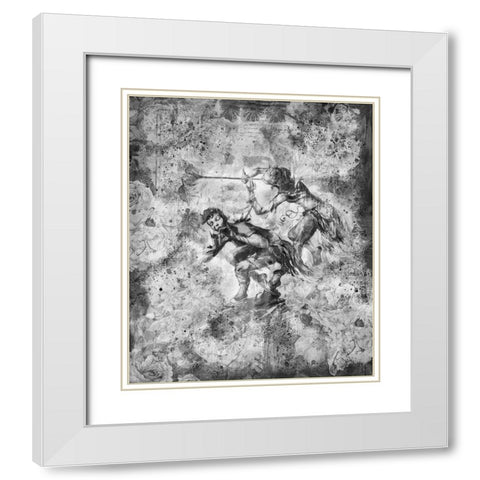 Floral Flute Player I White Modern Wood Framed Art Print with Double Matting by Wiley, Marta