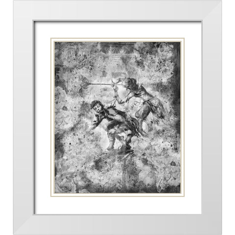 Floral Flute Player I White Modern Wood Framed Art Print with Double Matting by Wiley, Marta