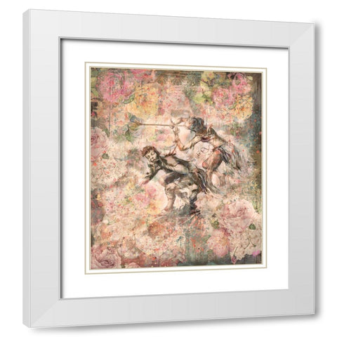 Floral Flute Player III White Modern Wood Framed Art Print with Double Matting by Wiley, Marta
