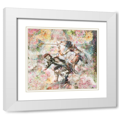 Floral Flute Player IV White Modern Wood Framed Art Print with Double Matting by Wiley, Marta