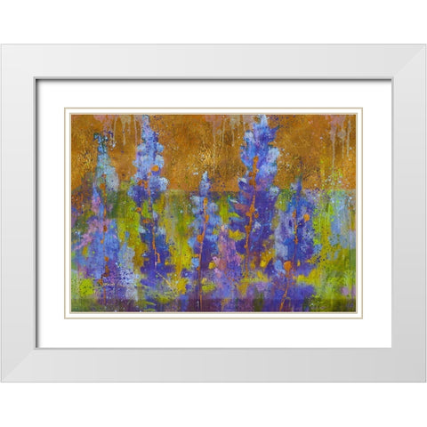 Blue Bell XIII White Modern Wood Framed Art Print with Double Matting by Wiley, Marta