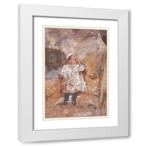Little African Girl White Modern Wood Framed Art Print with Double Matting by Wiley, Marta