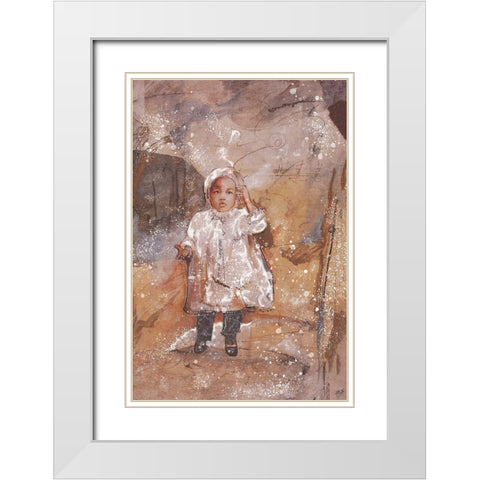 Little African Girl White Modern Wood Framed Art Print with Double Matting by Wiley, Marta