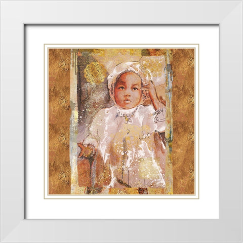 Little African Girl II White Modern Wood Framed Art Print with Double Matting by Wiley, Marta
