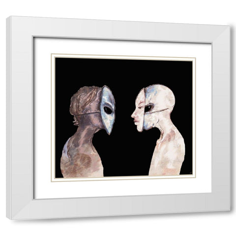 Hybrid III White Modern Wood Framed Art Print with Double Matting by Wiley, Marta