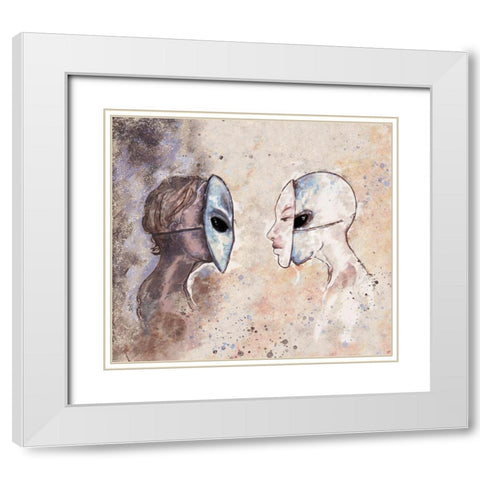 Hybrid III White Modern Wood Framed Art Print with Double Matting by Wiley, Marta