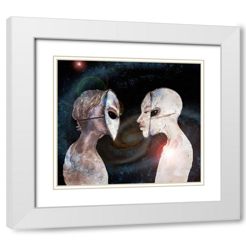 Hybrid VI White Modern Wood Framed Art Print with Double Matting by Wiley, Marta