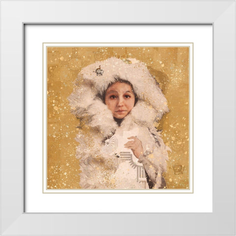 Eskimo Child VII White Modern Wood Framed Art Print with Double Matting by Wiley, Marta