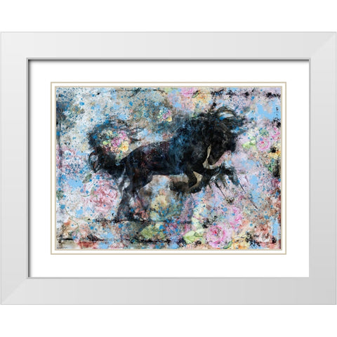 Stallion Blue Tint White Modern Wood Framed Art Print with Double Matting by Wiley, Marta