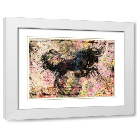 Floral Stallion II White Modern Wood Framed Art Print with Double Matting by Wiley, Marta