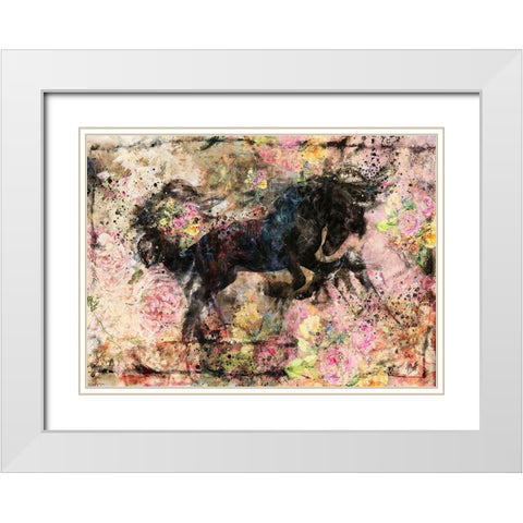 Floral Stallion II White Modern Wood Framed Art Print with Double Matting by Wiley, Marta