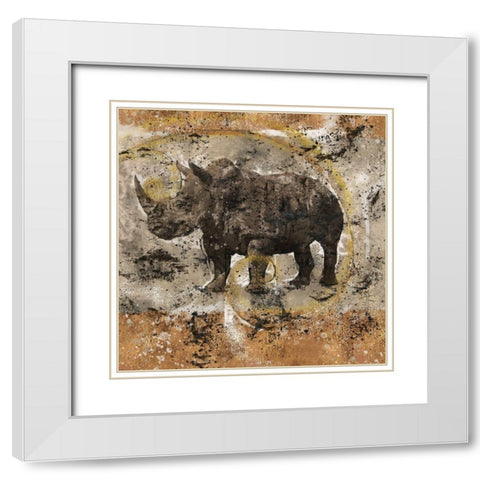 Fibonacci Rhino I White Modern Wood Framed Art Print with Double Matting by Wiley, Marta