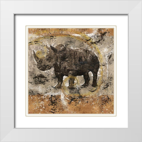Fibonacci Rhino I White Modern Wood Framed Art Print with Double Matting by Wiley, Marta