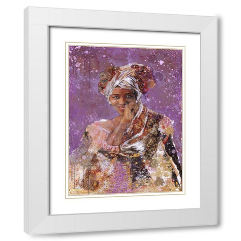 Purple African Dreams White Modern Wood Framed Art Print with Double Matting by Wiley, Marta