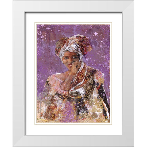 Purple African Dreams White Modern Wood Framed Art Print with Double Matting by Wiley, Marta