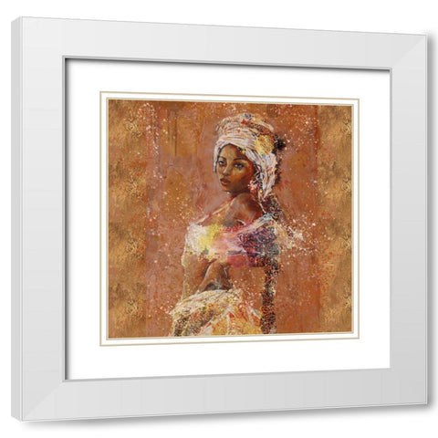 Sepia African Light White Modern Wood Framed Art Print with Double Matting by Wiley, Marta