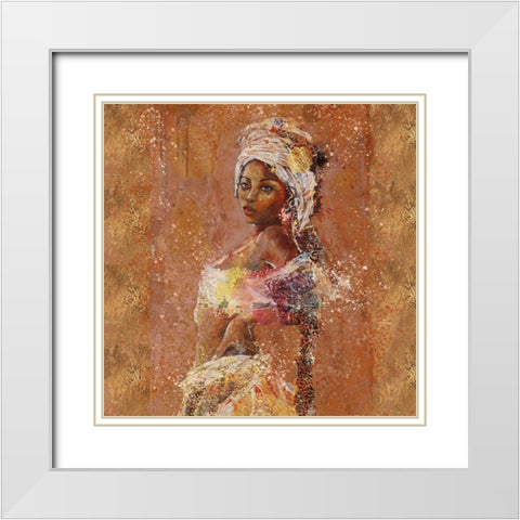 Sepia African Light White Modern Wood Framed Art Print with Double Matting by Wiley, Marta
