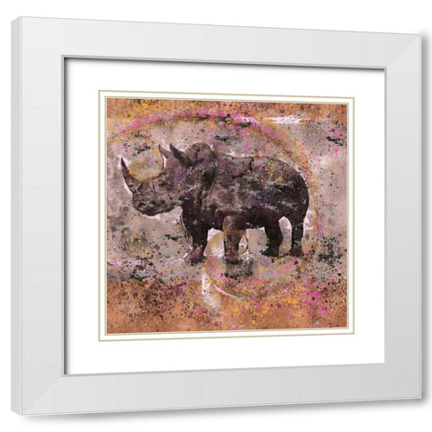 Fibonacci Sepia Rhino White Modern Wood Framed Art Print with Double Matting by Wiley, Marta