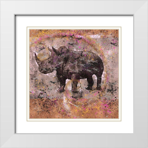 Fibonacci Sepia Rhino White Modern Wood Framed Art Print with Double Matting by Wiley, Marta