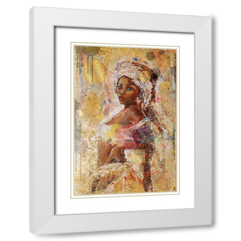 African Light VI White Modern Wood Framed Art Print with Double Matting by Wiley, Marta