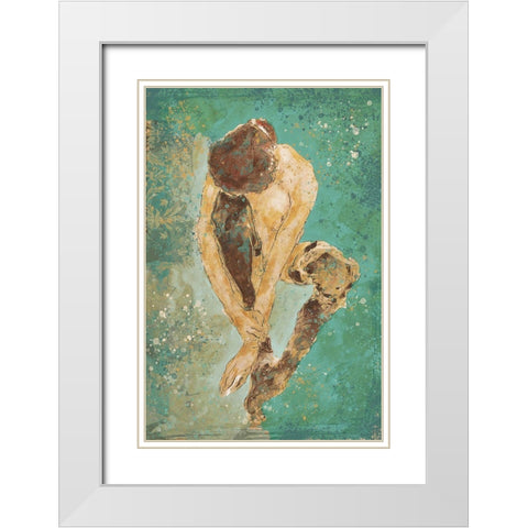 Teal Repose White Modern Wood Framed Art Print with Double Matting by Wiley, Marta