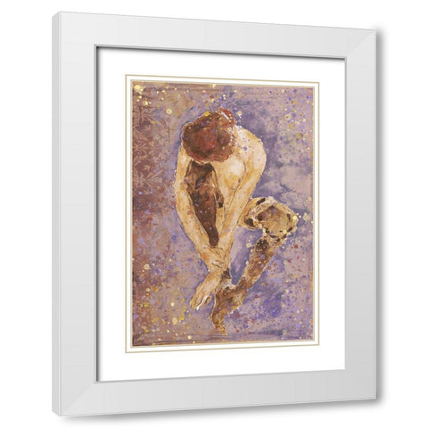 Purple Repose White Modern Wood Framed Art Print with Double Matting by Wiley, Marta