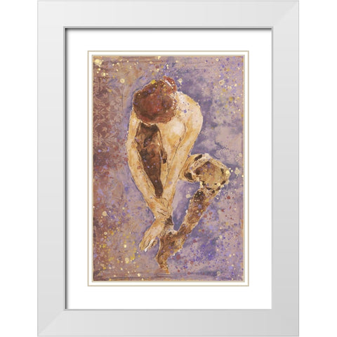 Purple Repose White Modern Wood Framed Art Print with Double Matting by Wiley, Marta