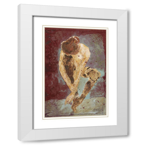 Wine burgundy Repose White Modern Wood Framed Art Print with Double Matting by Wiley, Marta