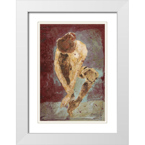 Wine burgundy Repose White Modern Wood Framed Art Print with Double Matting by Wiley, Marta