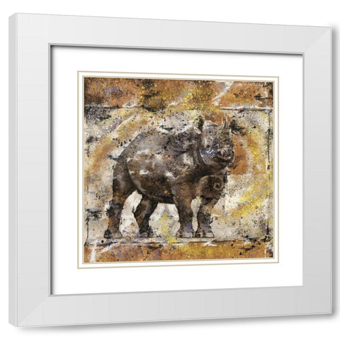 Fibonacci Rhino II White Modern Wood Framed Art Print with Double Matting by Wiley, Marta