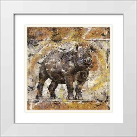 Fibonacci Rhino II White Modern Wood Framed Art Print with Double Matting by Wiley, Marta
