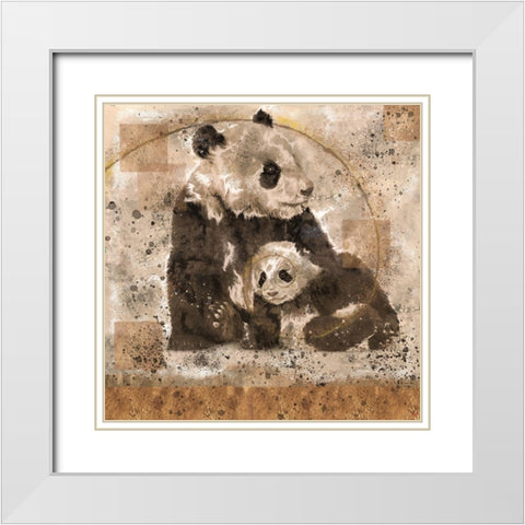 Fibonacci Panda VIIII White Modern Wood Framed Art Print with Double Matting by Wiley, Marta