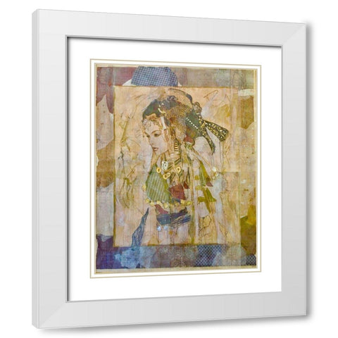 African Fashion White Modern Wood Framed Art Print with Double Matting by Wiley, Marta