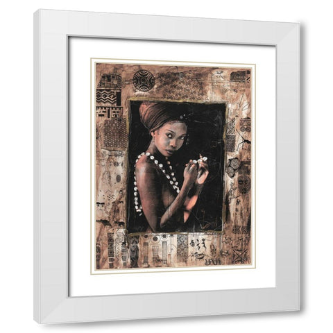 African- Different Frame White Modern Wood Framed Art Print with Double Matting by Wiley, Marta