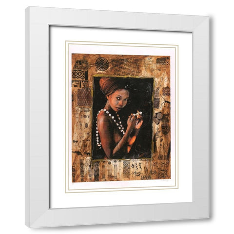 African- Different Frame I White Modern Wood Framed Art Print with Double Matting by Wiley, Marta
