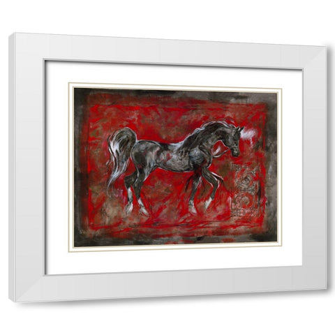 Red Lepa Zena Differnt Border White Modern Wood Framed Art Print with Double Matting by Wiley, Marta