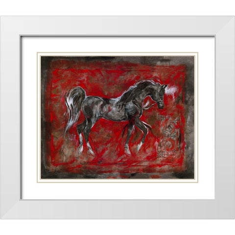 Red Lepa Zena Differnt Border White Modern Wood Framed Art Print with Double Matting by Wiley, Marta