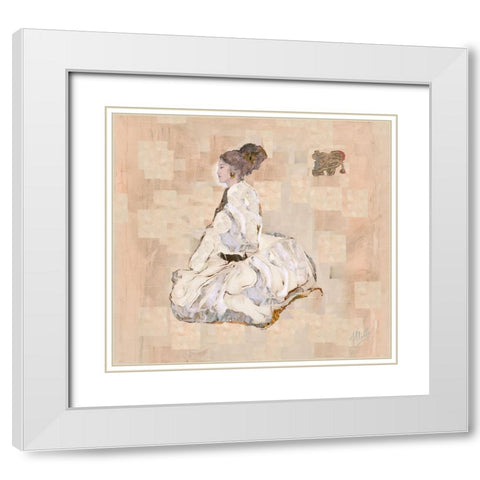 Silk Squares II White Modern Wood Framed Art Print with Double Matting by Wiley, Marta