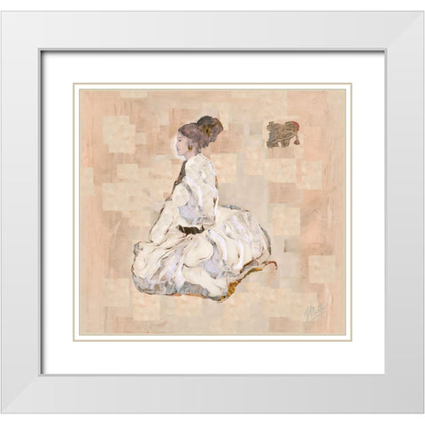 Silk Squares II White Modern Wood Framed Art Print with Double Matting by Wiley, Marta