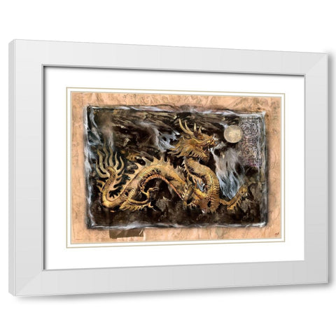 Dragon Moon White Modern Wood Framed Art Print with Double Matting by Wiley, Marta