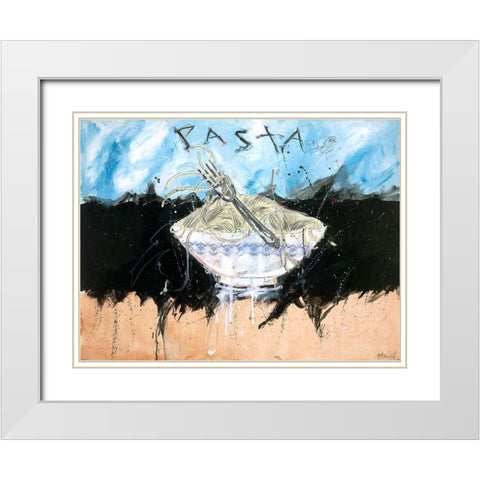 Pasta I White Modern Wood Framed Art Print with Double Matting by Wiley, Marta