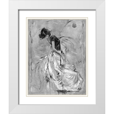 Living The Dream BandW White Modern Wood Framed Art Print with Double Matting by Wiley, Marta