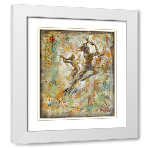 Flute Players II Colorful White Modern Wood Framed Art Print with Double Matting by Wiley, Marta