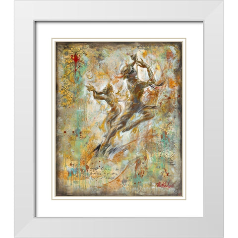 Flute Players II Colorful White Modern Wood Framed Art Print with Double Matting by Wiley, Marta