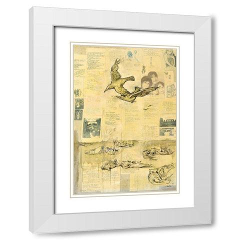 Dont Fly To Close- youll fuse your wings White Modern Wood Framed Art Print with Double Matting by Wiley, Marta