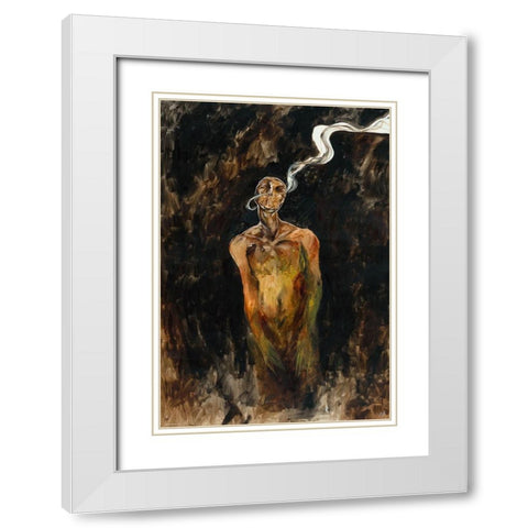 Demon Who Smells The Light White Modern Wood Framed Art Print with Double Matting by Wiley, Marta