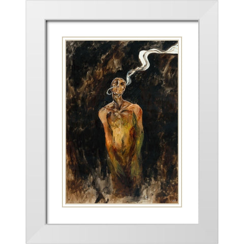 Demon Who Smells The Light White Modern Wood Framed Art Print with Double Matting by Wiley, Marta