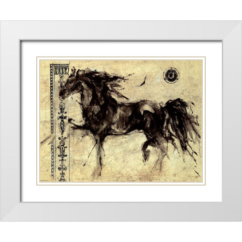 Lepa Zena- Crackle Border White Modern Wood Framed Art Print with Double Matting by Wiley, Marta