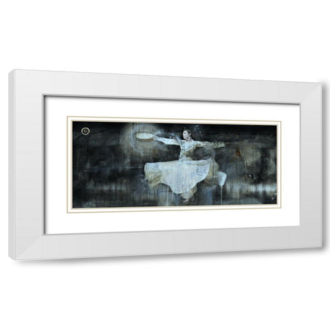 Sufi Dancer Blue Hue White Modern Wood Framed Art Print with Double Matting by Wiley, Marta